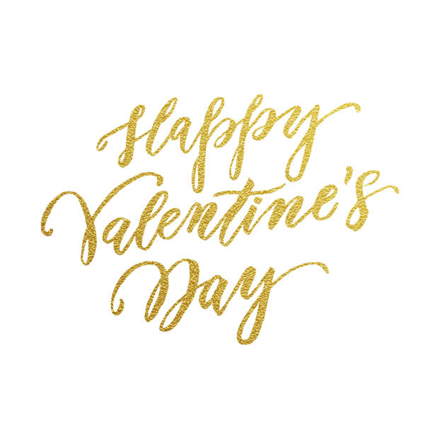 istock Happy Valentine day golden hearts greeting card 639009876