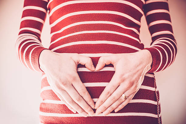istock Pregnant Woman Making Heart Shape with her Hands 639010332