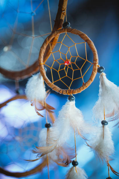 istock Dreamcatcher against a white blur of snow 639010816