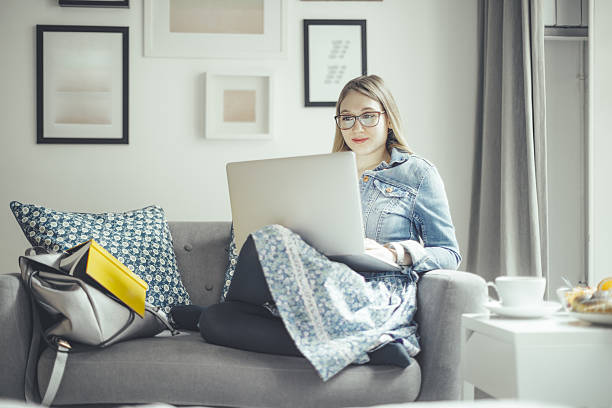 istock Young woman at home 639011584