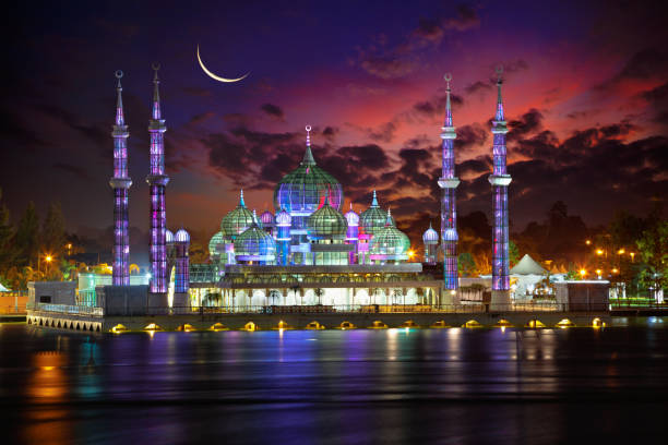 Crystal Mosque Crystal mosque in Kuala Terengganu, Malaysia terengganu stock pictures, royalty-free photos & images