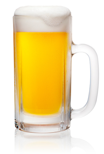 Draft beer on a white background