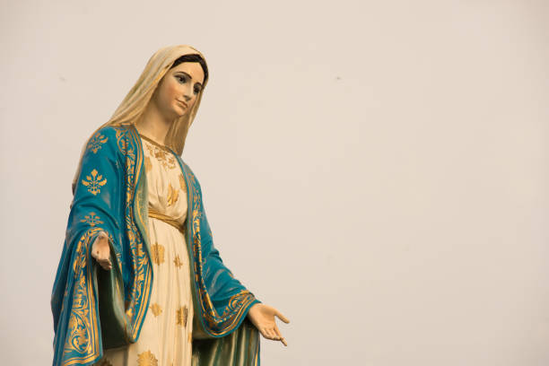 istock Virgin mary statue warm tone 639017848