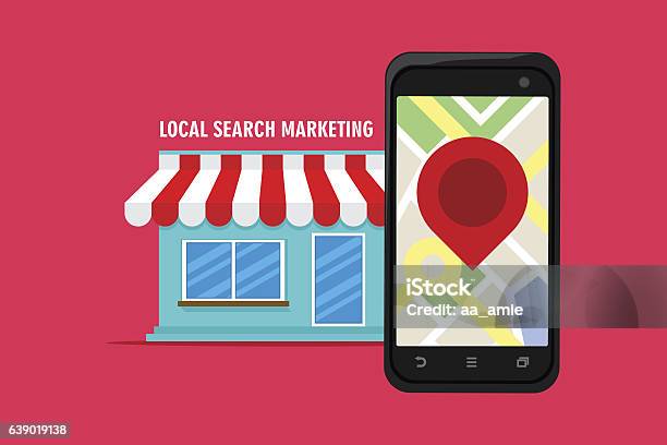 Local Search Marketing Ecommerce Stock Illustration - Download Image Now - Community, Search Engine, Marketing
