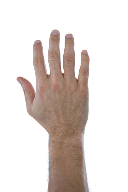 istock Hand of man pretending to touch an invisible screen 639025162