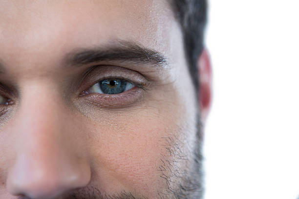 istock Man with green eyes 639026956