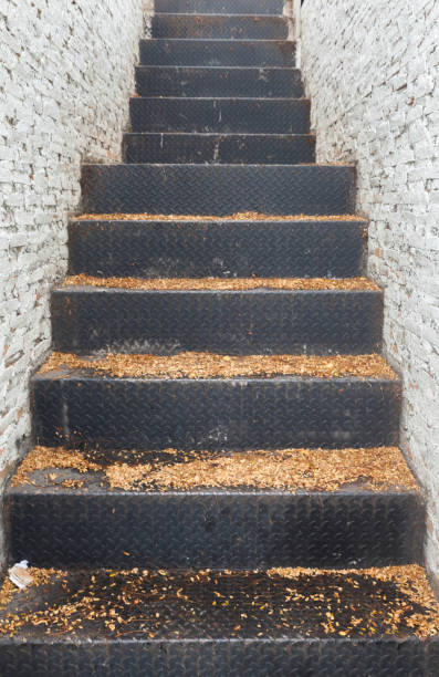 istock steel stairway and white concrete block 639029690