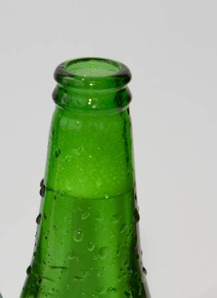 istock Two green beer bottles on white background 639029834