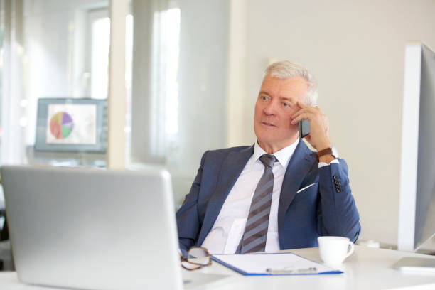 istock Business person with handy 639030924