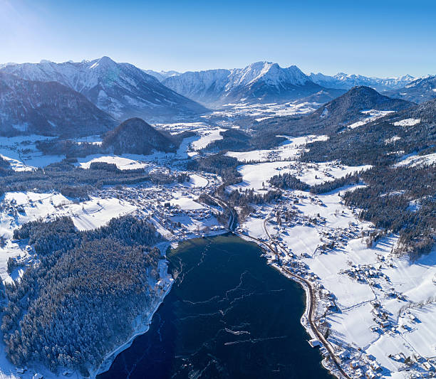 istock Lake Grundlsee, Arial Winter Panorama, Austria 639031988