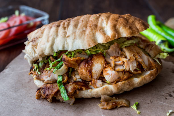 istock Turkish Chicken Doner Sandwich with pide. 639035694