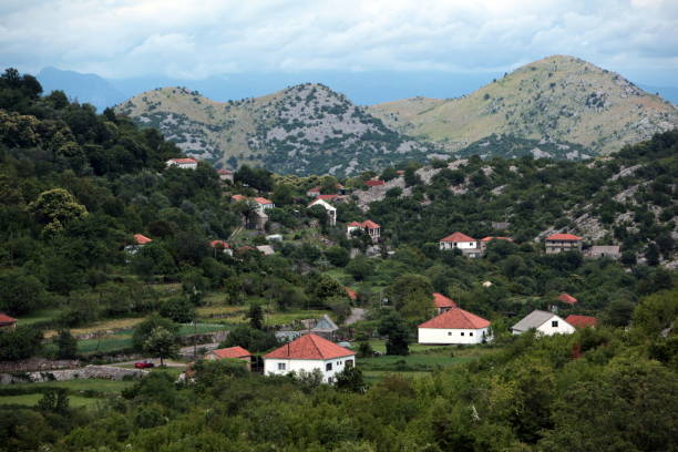 the countryside at the west end of the Skadarsko Jezero Lake or Skadar Lake in Montenegro in the balkan in east europe.