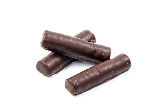 istock Chocolate candies isolated on white background. 639036490