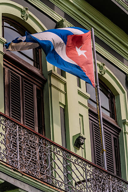 istock Cuban flag in the wind 639037660