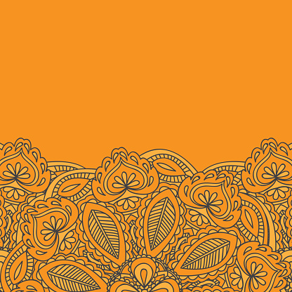Henna Mehndi Card Template. Mehndi invitation design,  Element for decoration  cards, floral line art Paisley ornament