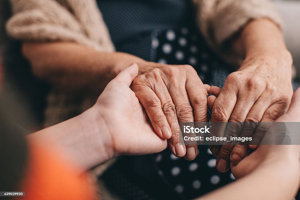 I will always love you... Granny and granddaughter talking Senior Adult Stock Photo