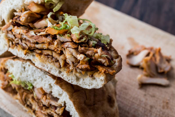istock Turkish Chicken Doner Sandwich with pide. 639040720