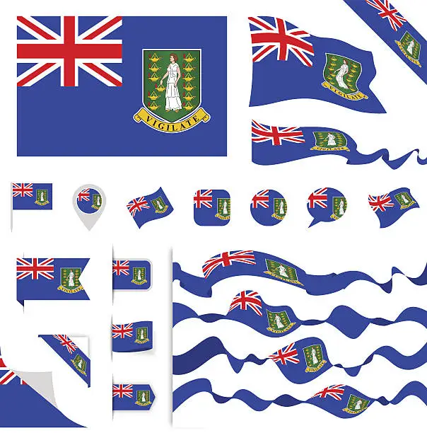 Vector illustration of British virgin Islands Flag Set