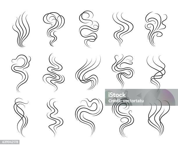 Smoke Smell Line Icons Stock Illustration - Download Image Now - Smoke - Physical Structure, Smoking - Activity, Single Line