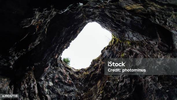 Look At The Sky Through The Hole In The Cave Stock Photo - Download Image Now - Hole, Deep, Africa