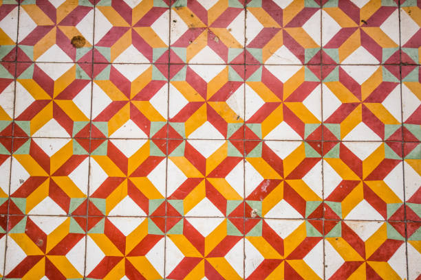 istock Vintage floor tiles pattern at asian temple 639047140