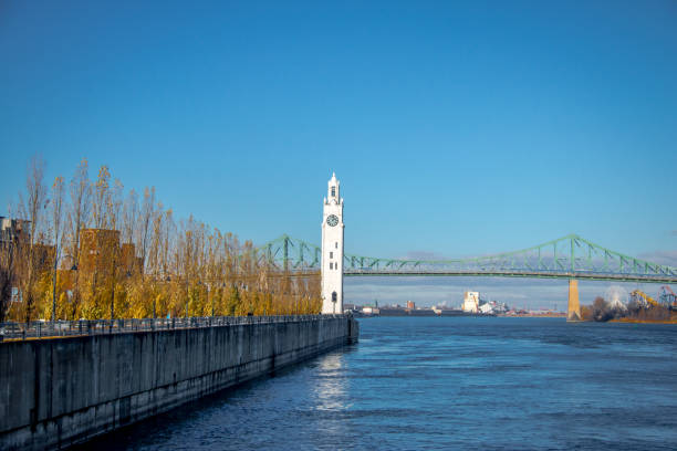 istock Clock Tower and Bridge at Old Port - Montreal, Canada 639049612