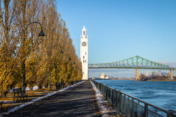 istock Clock Tower and Bridge at Old Port - Montreal, Canada 639049884