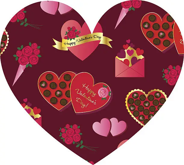 Vector illustration of valentine pattern on heart