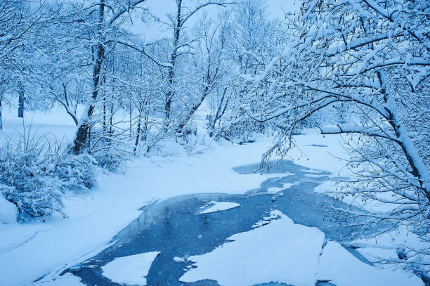 istock Winter mountain river after the snowfall 639050420