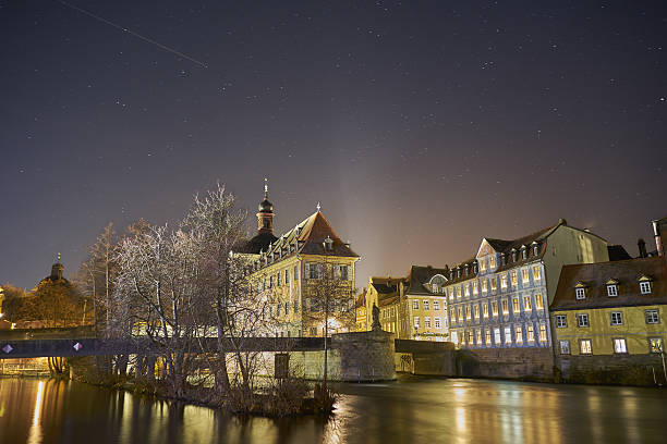 Stars over Bamberg Old Town Hall at night