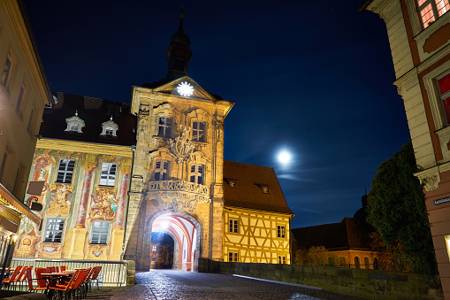 Old Town Hall Bamberg in the moonshine