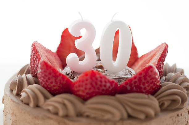 Chocolate cake with number candle