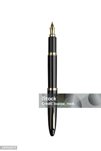 Fountain Pen Isolated On White Background Stock Photo - Download Image Now - Fountain Pen, White Background, Close-up