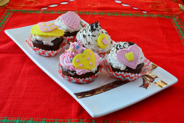 istock Colorful velvet cupcakes 639061090