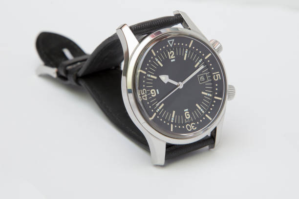 istock Mens luxury diver watch with synthetic strap isolated on white 639061248