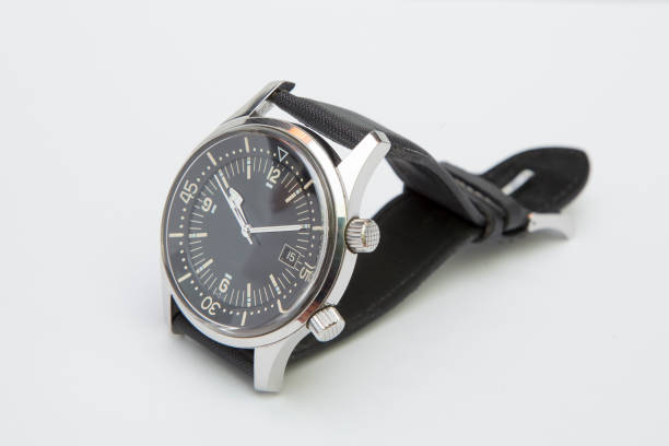 istock Mens luxury diver watch with synthetic strap isolated on white 639061254