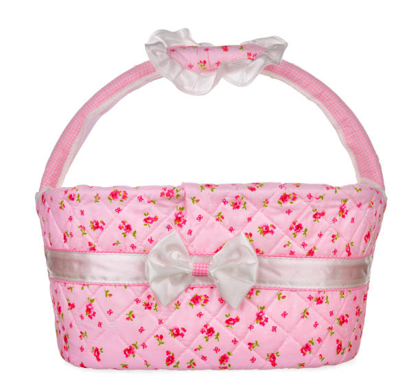 istock Pink basket isolated on the white background 639067320