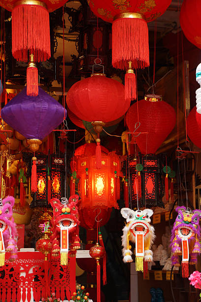 istock Chinese Lanterns and Lions 639067702