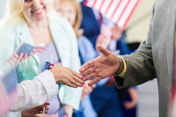 istock Political candidate greets supporters during rally 639072240