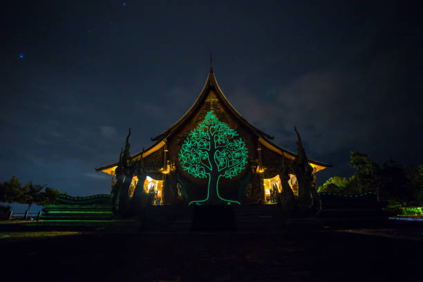 istock Wat sirindhorn wararam at night Ubon Ratchathani at Thailand 639075794