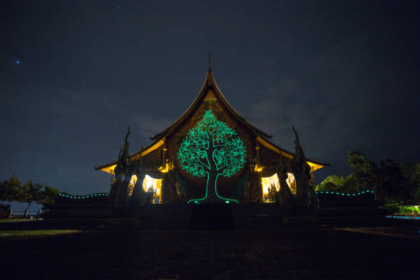 istock Wat sirindhorn wararam at night Ubon Ratchathani at Thailand 639075864