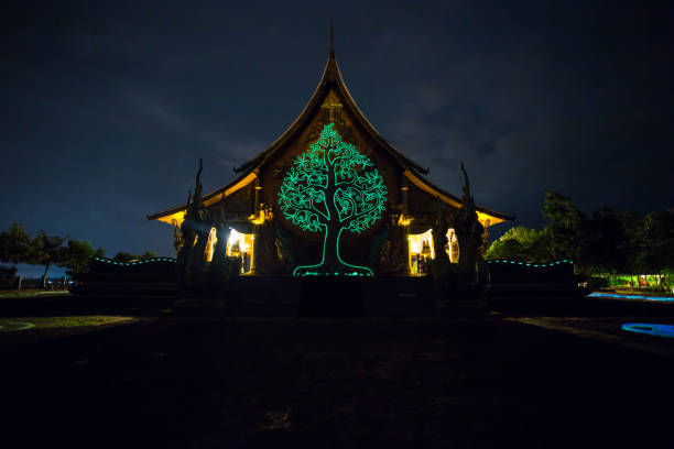 istock Wat sirindhorn wararam at night Ubon Ratchathani at Thailand 639075914