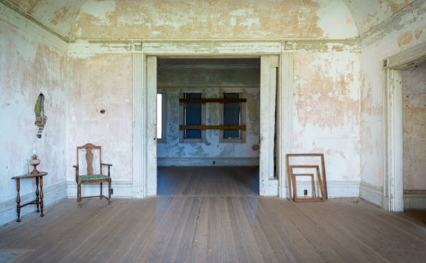 Vacant vintage house from war era