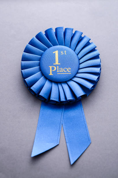 istock Championship rosette for first place on grey 639079830