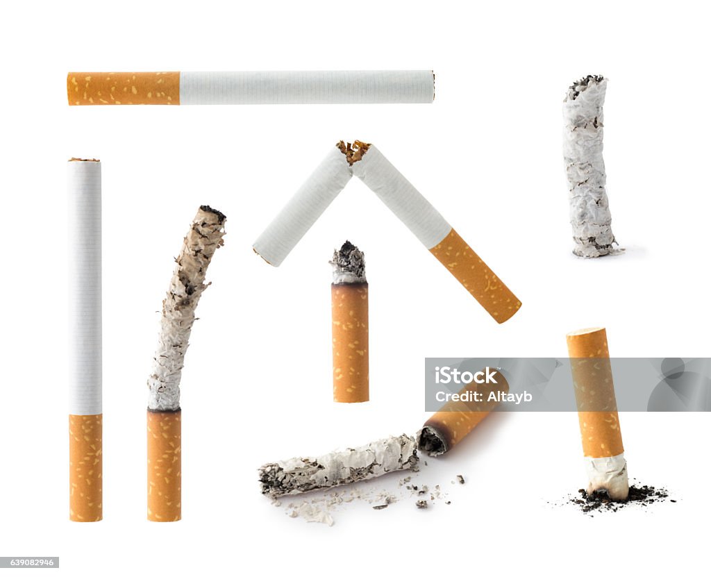 Set of Cigarettes , isolated Set of Cigarettes with clipping path Cigarette Stock Photo
