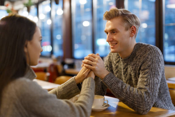 istock Couple in cafe 639086420