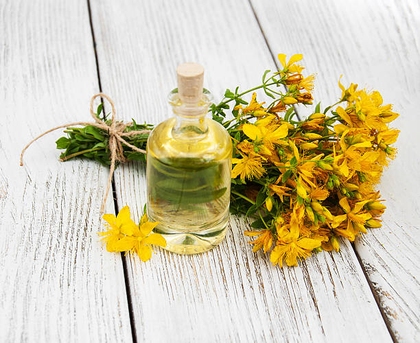 istock Bottle with St. John's wort extract 639087488