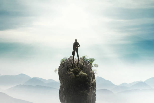 istock Female entrepreneur on mountain peak 639088314