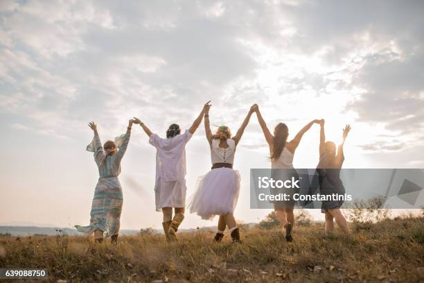 Mystic Hippie Girls Stock Photo - Download Image Now - Spirituality, Women, Teenage Girls
