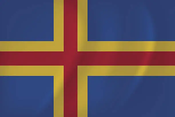 Vector illustration of Aland Islands Vector Flag